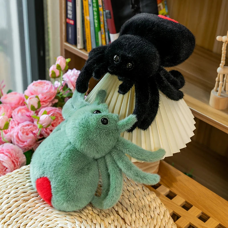 Cute Fuzzy Spider Plush with Red Heart - Image 3