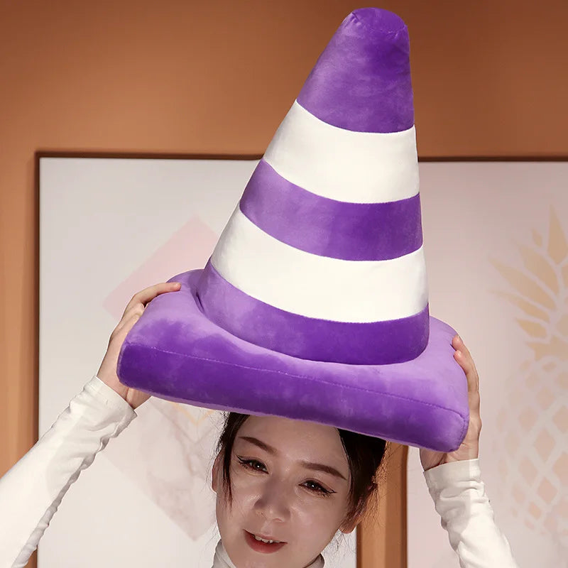 Colorful Traffic Cone Plush Decor Pillow - Image 2