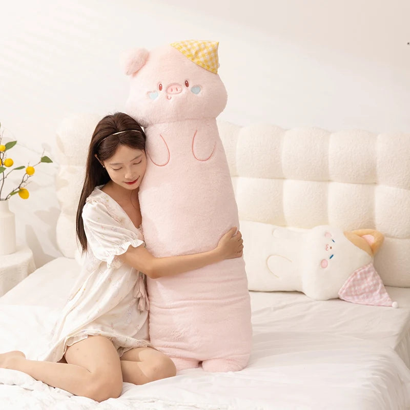 Long Plush Sleeping Animal Body Pillow with Cone - Image 3