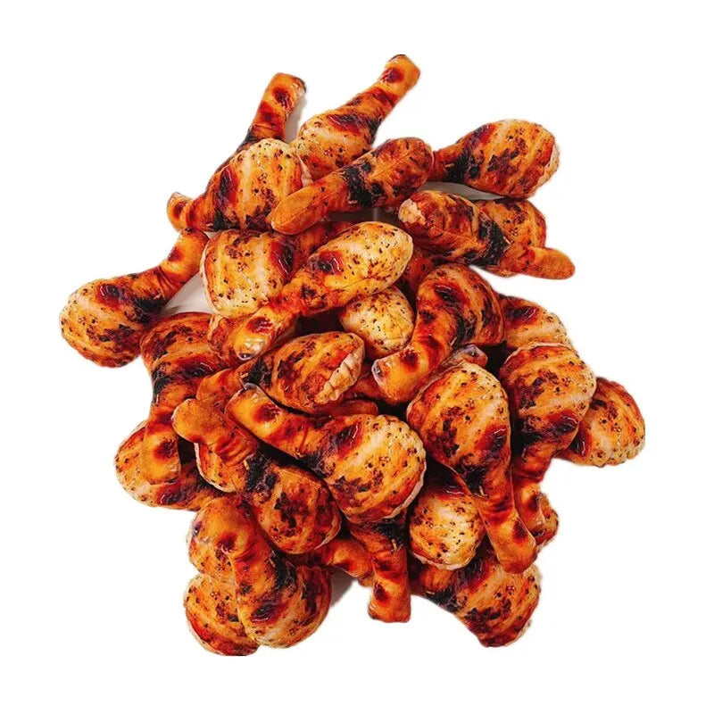 3-Pack Realistic Roasted Chicken Drumstick Plush Toy - Image 2