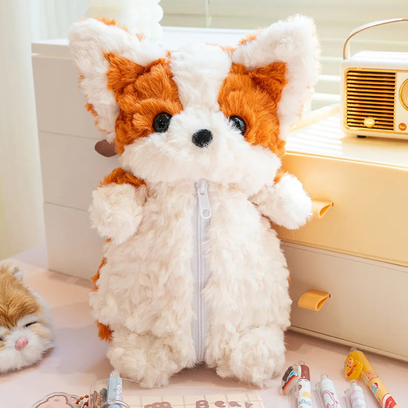Fluffy Brown and Cream Puppy Pencil Case - Image 7