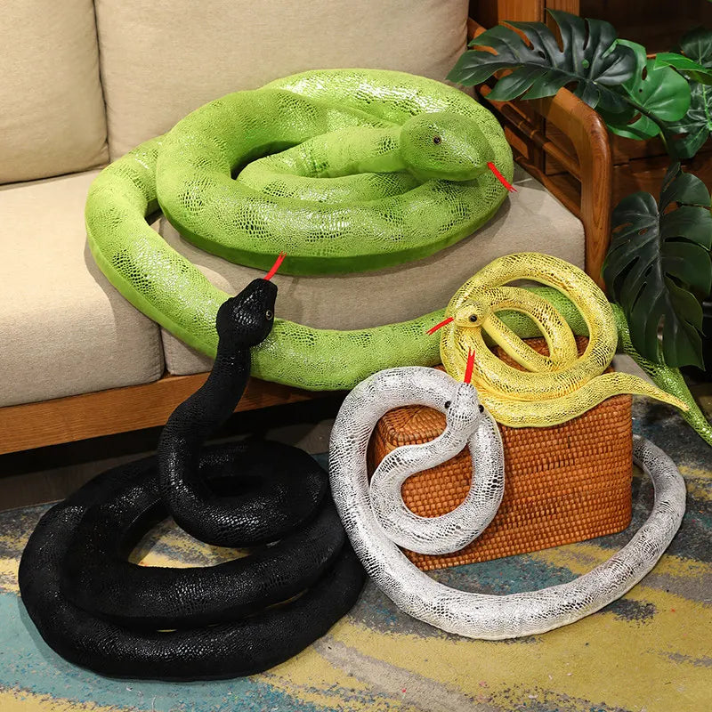 Black Scaled Snake Plush with Red Tongue - Image 5