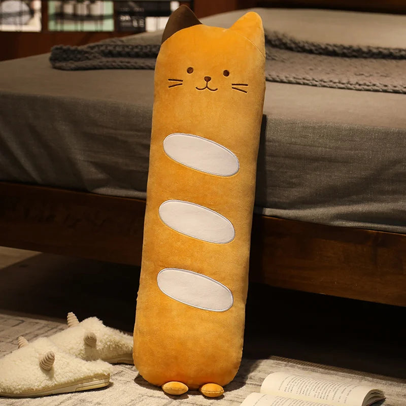 Cute Orange Cat Baguette Plush Pillow - Image 4
