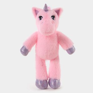 Pink Plush Unicorn with Glitter Hooves