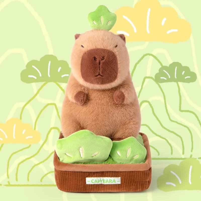 Cute Capybara Plush with Four-Leaf Clover - Image 5