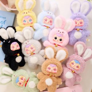 Kawaii Plush Character Doll with Bunny Hood