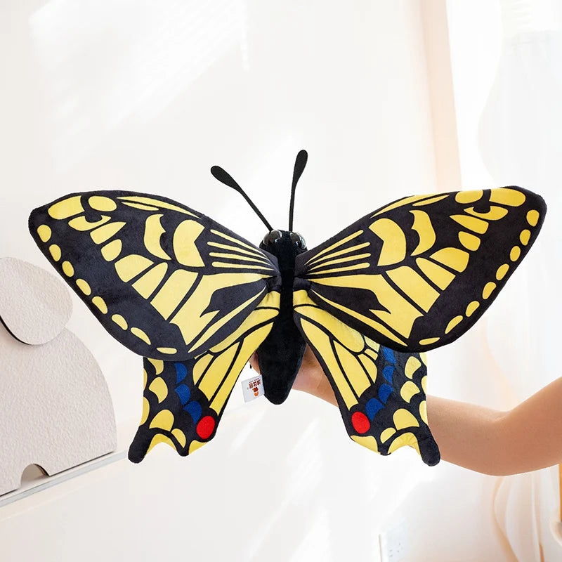Vibrant Yellow and Black Plush Butterfly Backpack - Image 7
