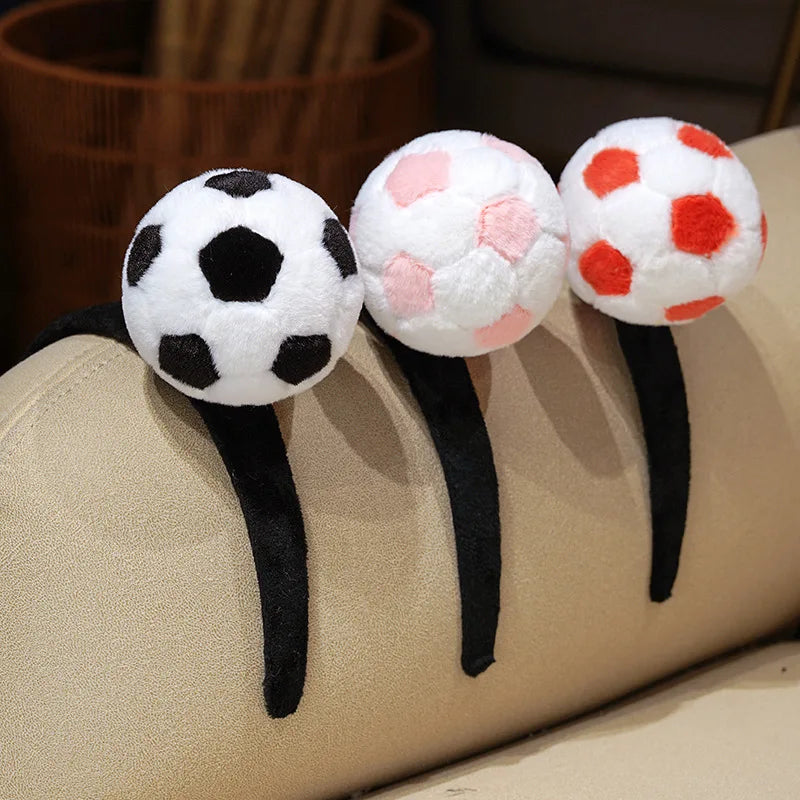 Sporty Plush Soccer Ball Headband - Image 2