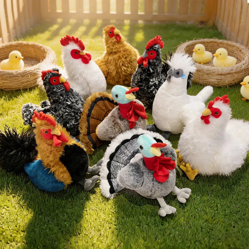 Soft Farm Chicken and Turkey Plush Animals