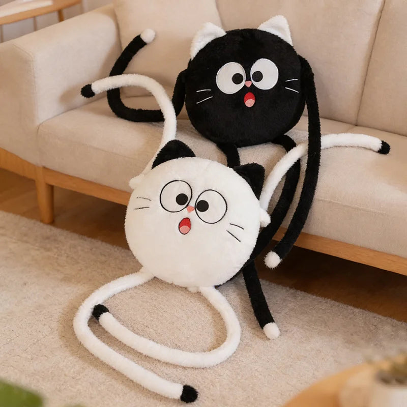 Black Cat Long-Legged Round Plush Toy - Image 2