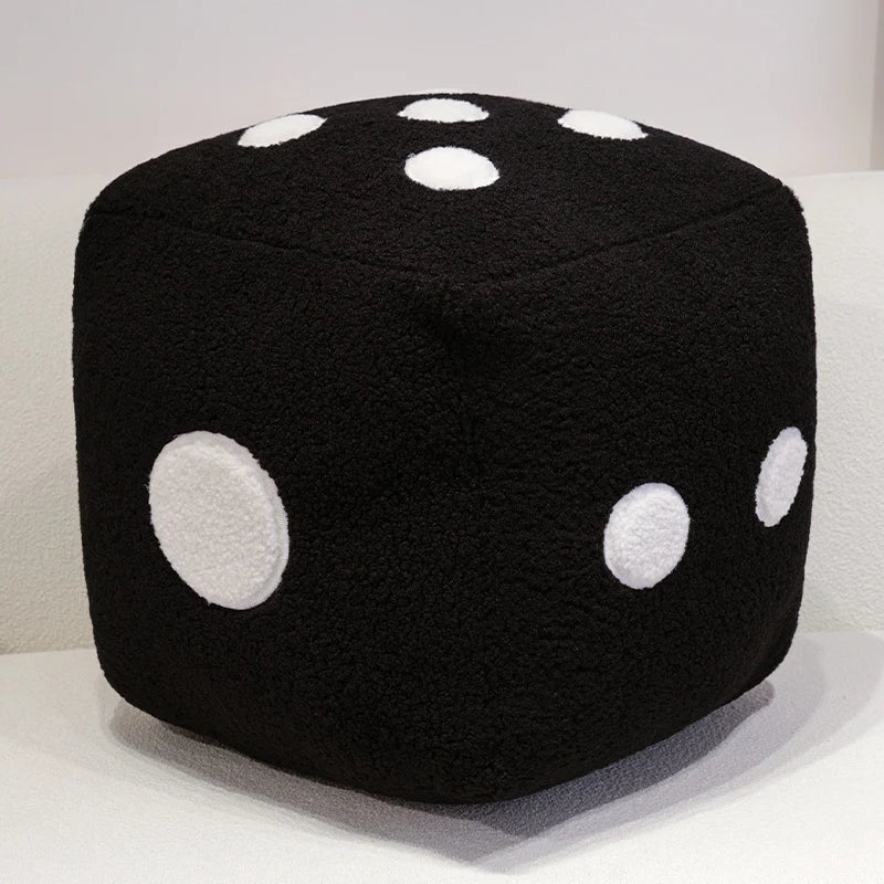 Novelty Black and White Plush Dice Pillow - Image 5