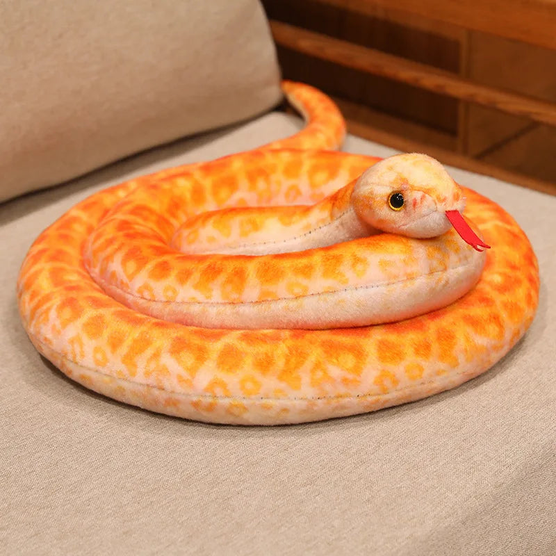 Realistic Red and Black Striped Plush Snake - Image 13