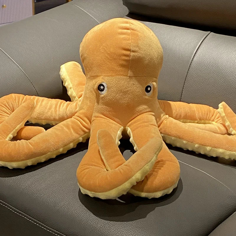 Big-Eyed Ochre Yellow Octopus Plush Toy - Image 3