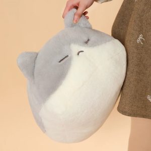 Soft Two-Tone Plush Sleeping Animal Cushion