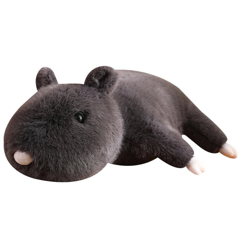 Soft Dark Gray Mole Plush Toy with White Paws - Image 7