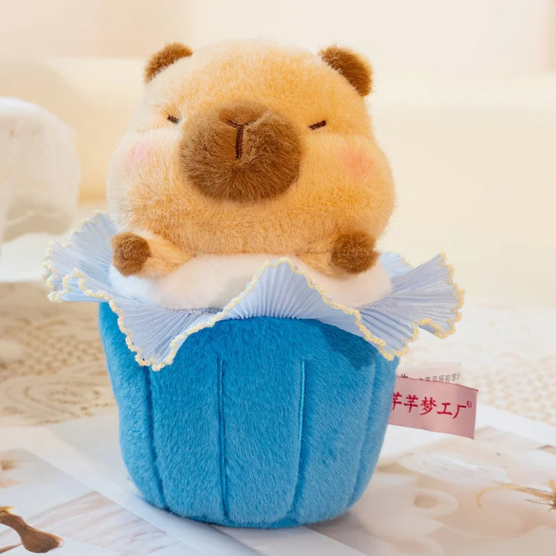 Cute Pink Swiss Roll Bear Plushie with Strawberry - Image 6