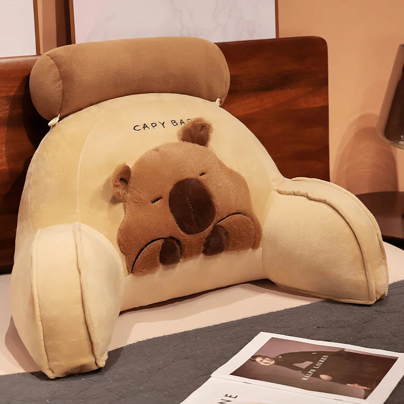 Soft Capybara Plush Reading Pillow with Neck Support - Image 9