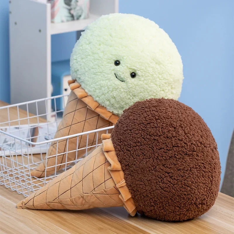 Cute Colorful Plush Ice Cream Keychain with Smile - Image 6