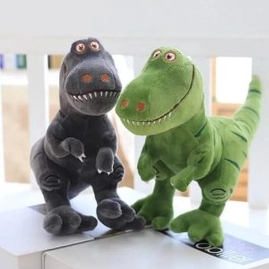 Soft Plush T-Rex Dinosaur Toy in Green or Grey