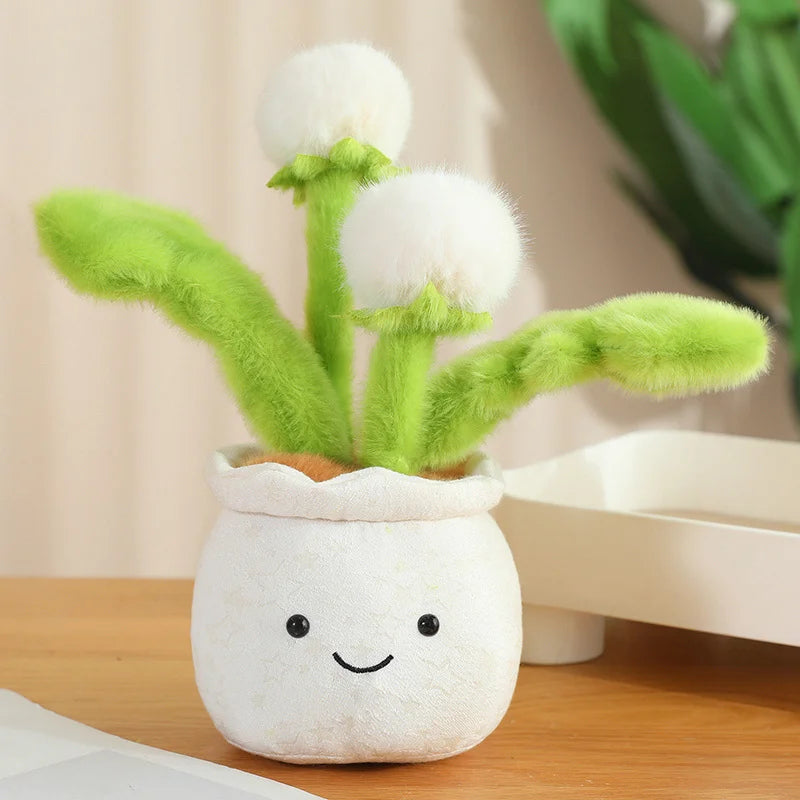 Cute Pink Potted Plush Plant with Star Pot - Image 4
