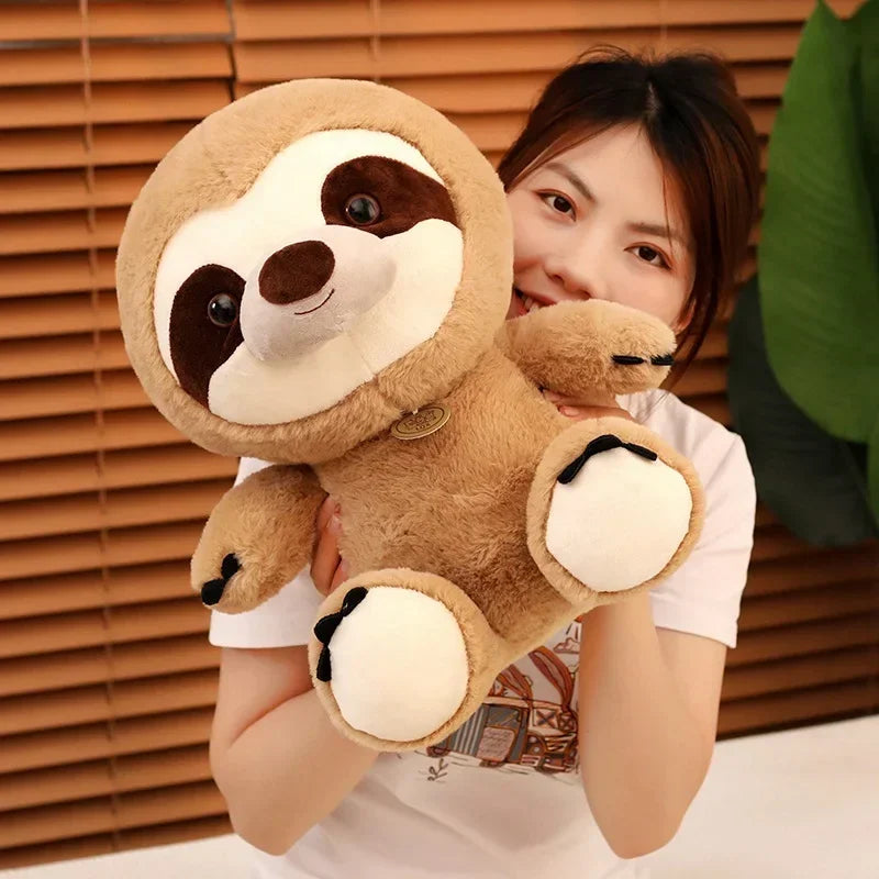 Smiling Brown Sloth Plush Toy - Image 4