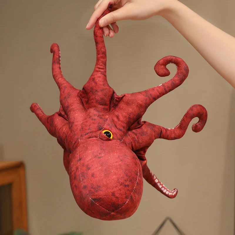 Lifelike Dark Red Octopus Plush - Image 5