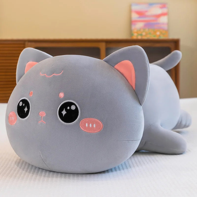 Kawaii White Cat Plush Pillow with Sparkle Eyes - Image 8