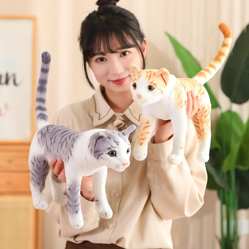 Realistic Tabby Cat Plush Toy