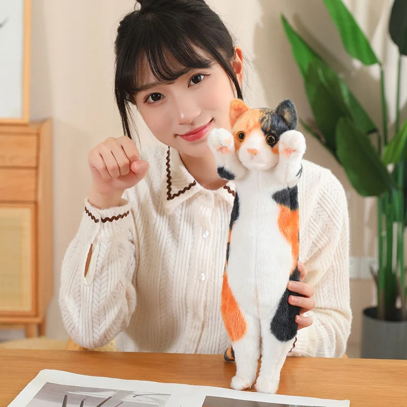 Adorable Standing Cat Plush with Raised Paws - Image 3