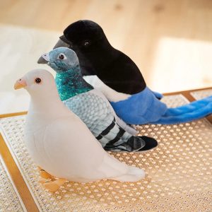 Realistic Magpie Pigeon Dove Plush Bird Set