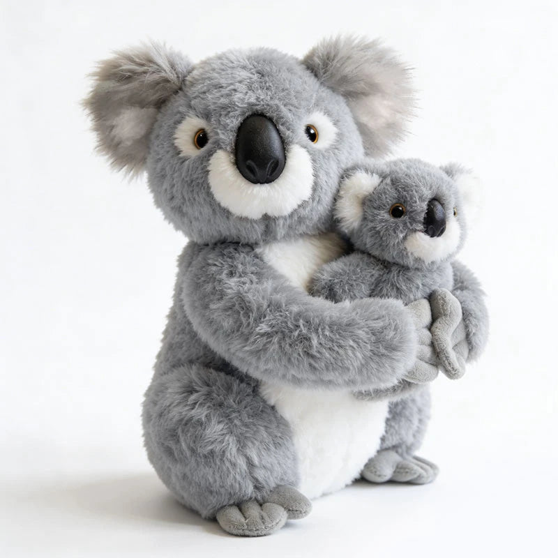 Cute Gray Koala Plush with Leaf - Image 7