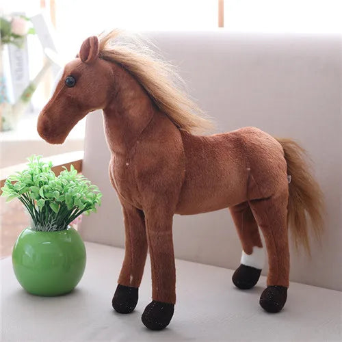 Soft Plush Horse Toy with Realistic Brown Patterns - Image 7