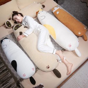 Cute Long Beige Bear Plush Body Pillow