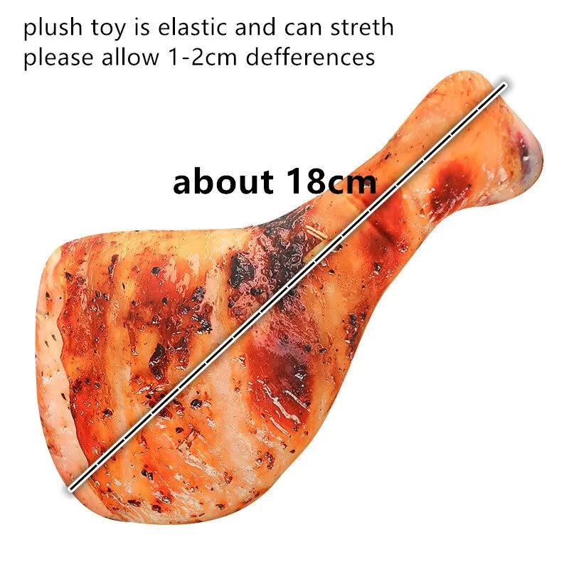 3-Pack Realistic Roasted Chicken Drumstick Plush Toy - Image 6