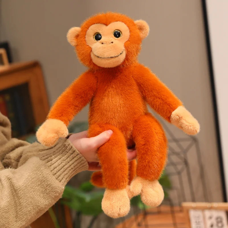 Sweet Fuzzy Brown and Orange Monkey Plush Toy - Image 4