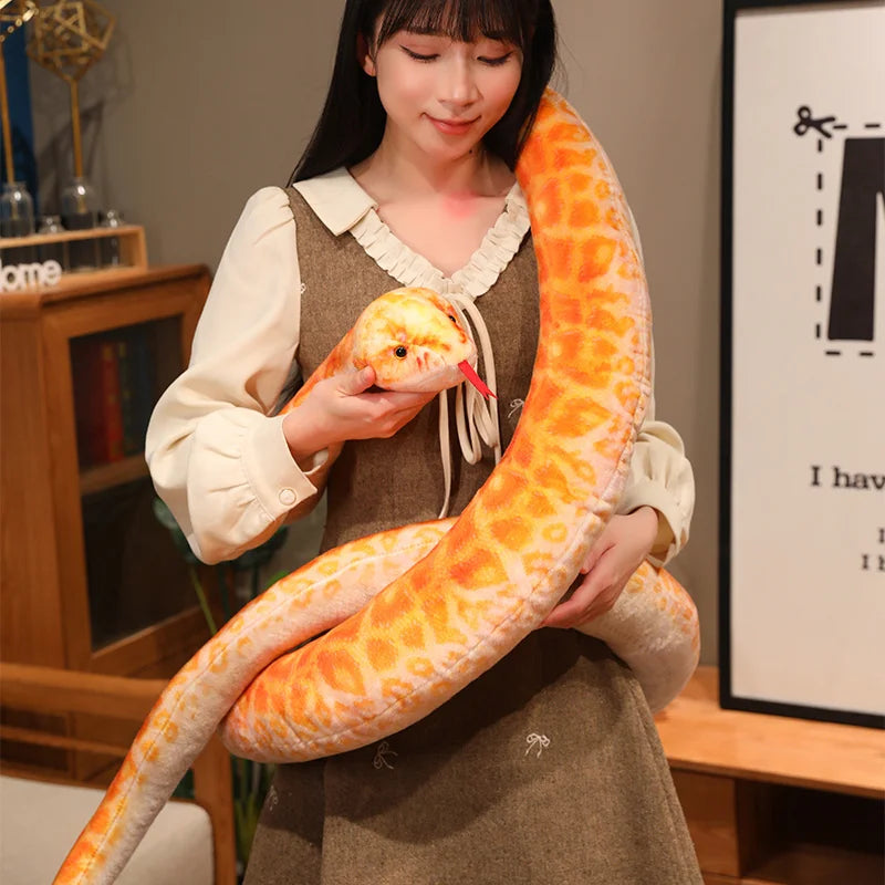 Realistic Red and Black Striped Plush Snake - Image 5