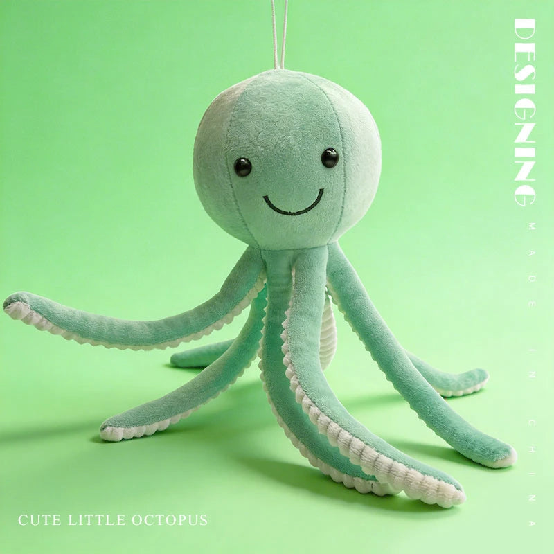 Cute Sky Blue Plush Octopus with Glitter Stars - Image 7