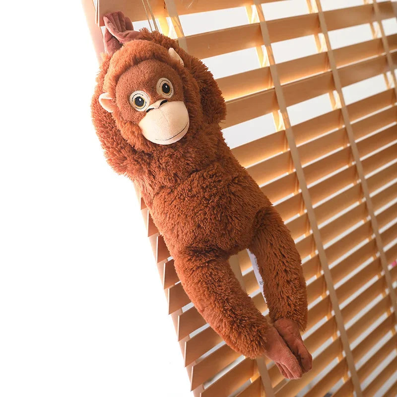 Hugging Brown Orangutan Plush Pair - Image 5