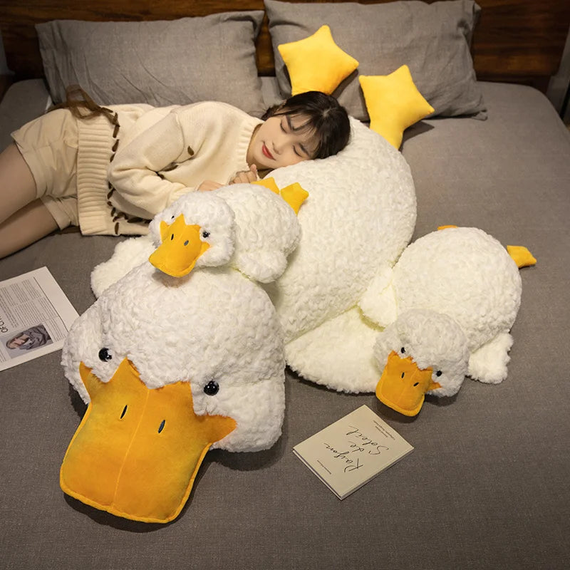 Oversized Fluffy White Duck Body Pillow Plush - Image 4