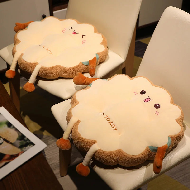 Kawaii Soft Toast Bread Slice Plush Pillow - Image 3
