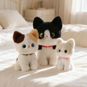 Soft Plush Cat Set: Tuxedo, Calico, Cream