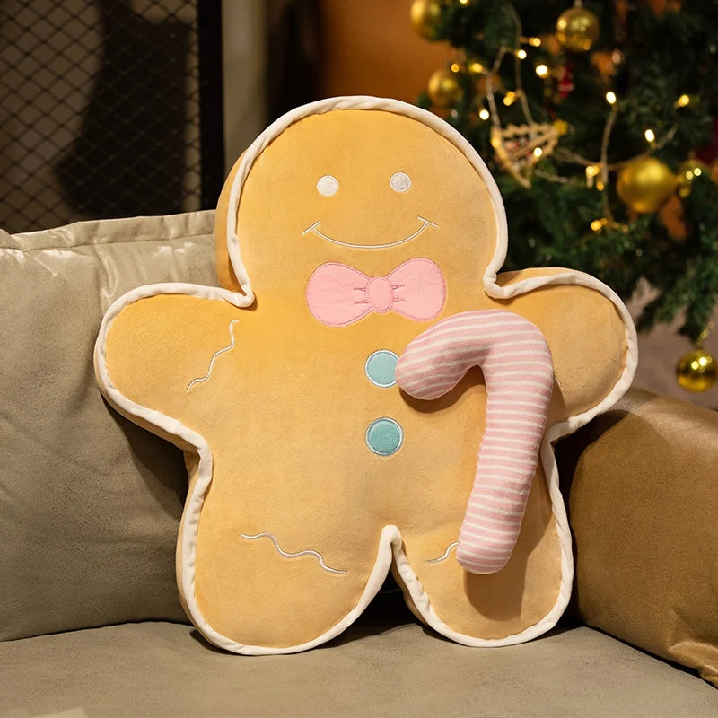 Oversized Gingerbread Man Plush Pillow with Candy Cane - Image 11