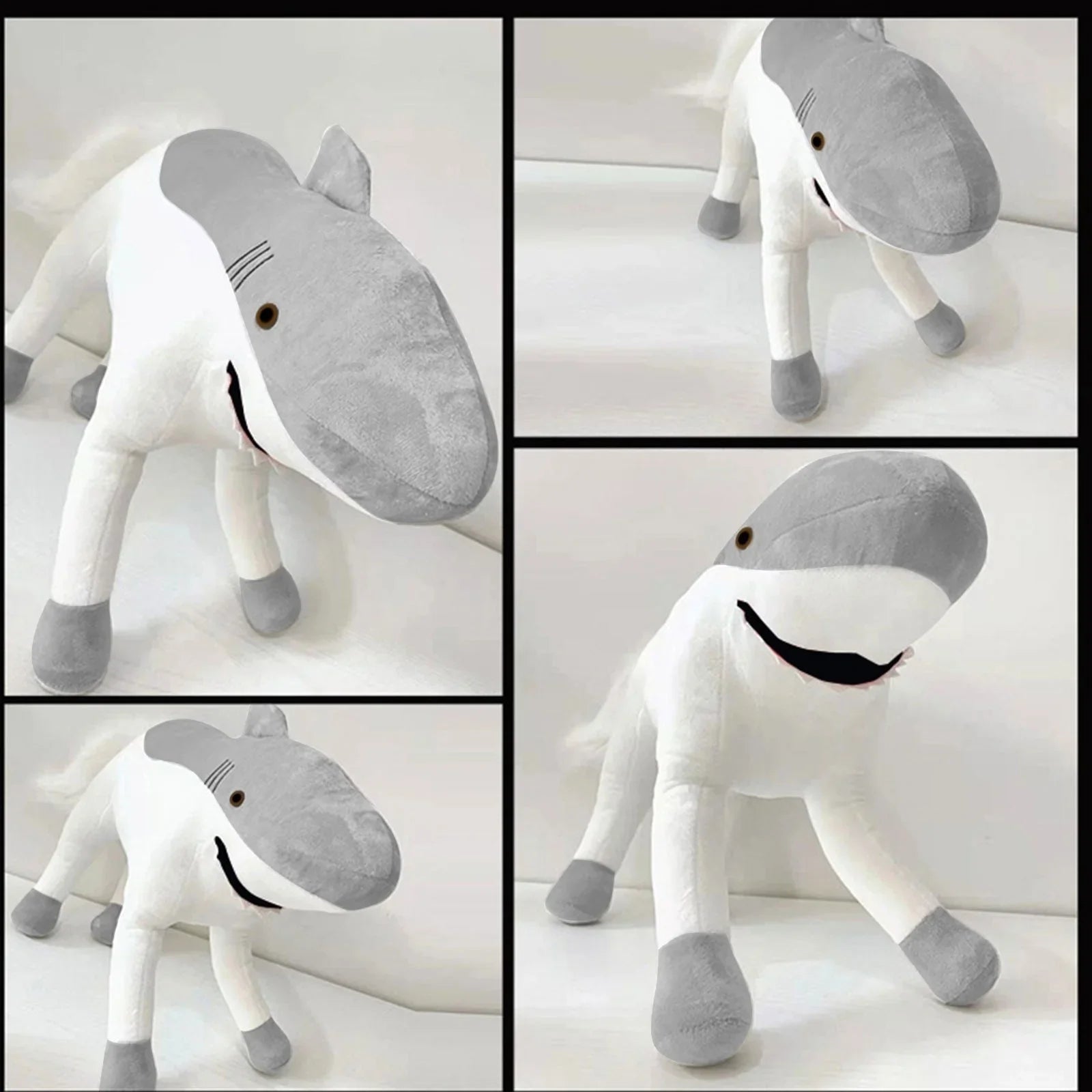 Grey Shark Horse Hybrid Plush Toy - Image 3