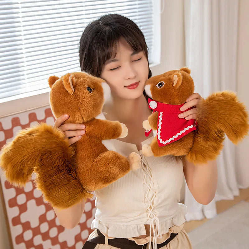 Cute Brown Squirrel Plush Toy with Fluffy Tail - Image 2