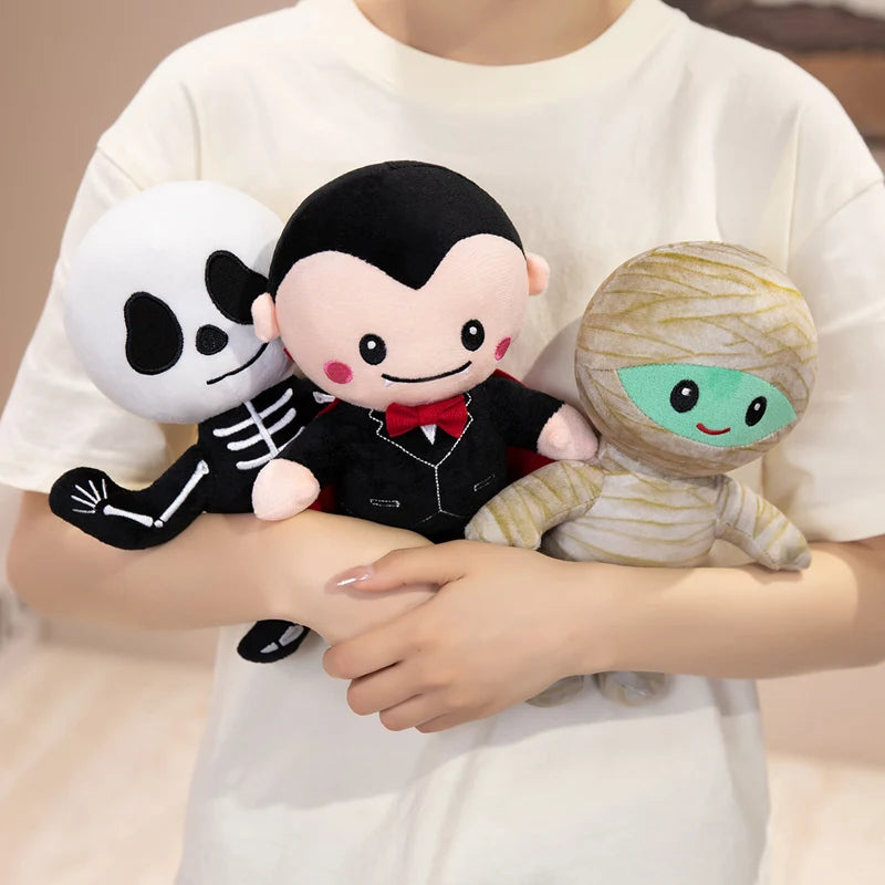Halloween Character Plush Set - Mummy, Vampire, Skeleton - Image 2