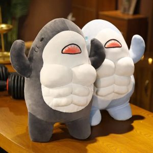 Funny Muscle Shark Plush Toy