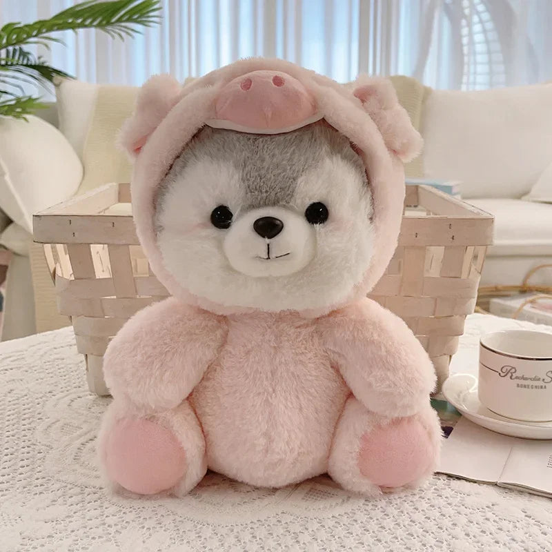 Cute Plush Animal with Pink Pig Costume - Image 7