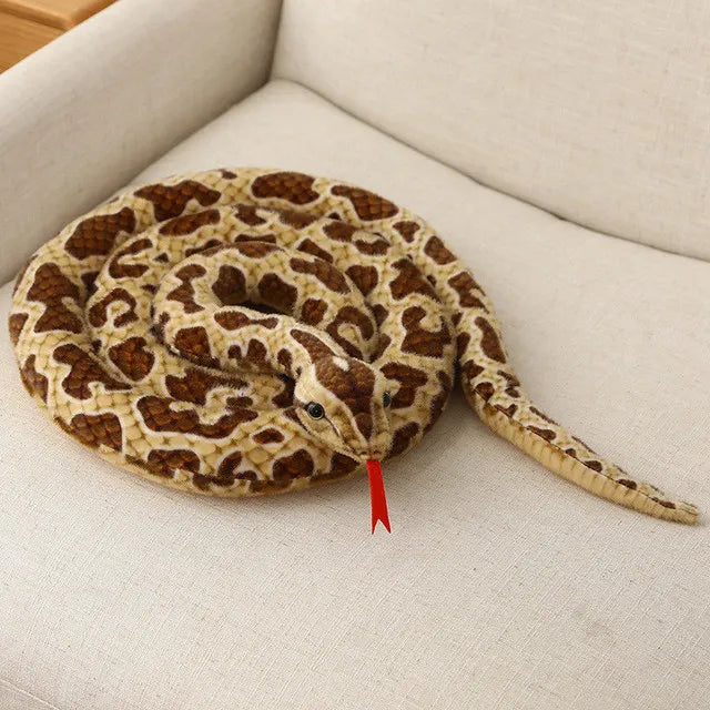 Giant Orange and Yellow Plush Snake with Tongue - Image 9