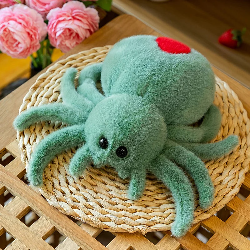 Cute Fuzzy Spider Plush with Red Heart - Image 8