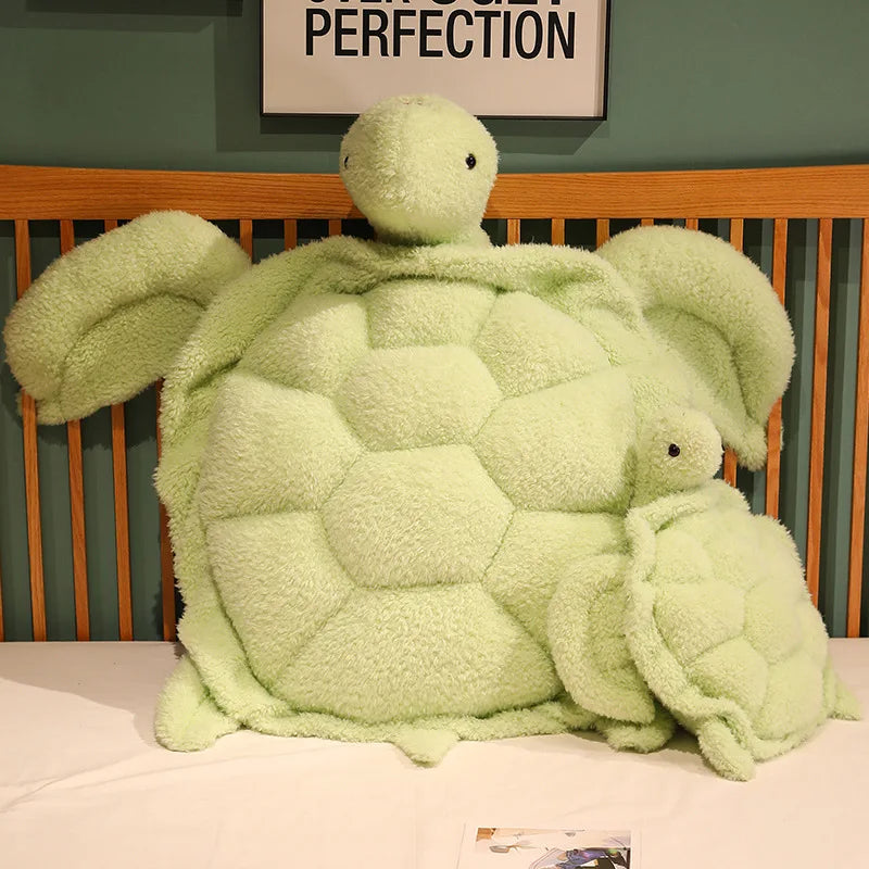 Soft Oversized Light Green Turtle Plush Pillow - Image 6